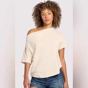 nuuds Cream Off-Shoulder Top